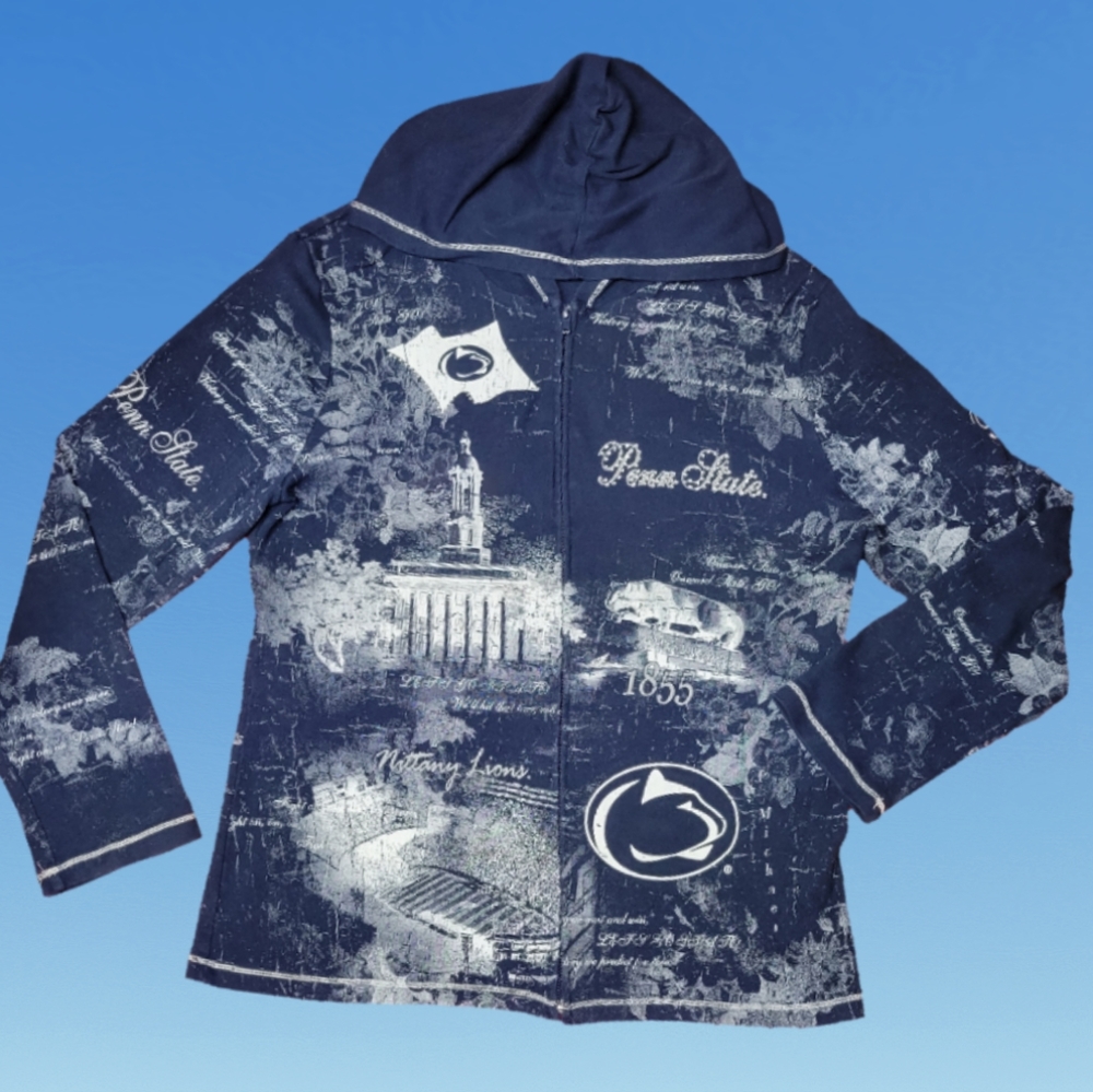 Studio Gem Q Penn State PSU Lightweight Hoodie Full Zip All Over Print Large A8